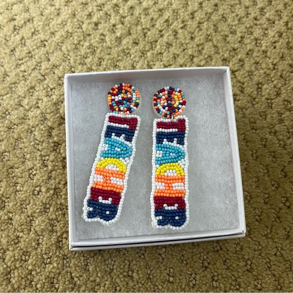 Teacher Colorful Beaded Earrings